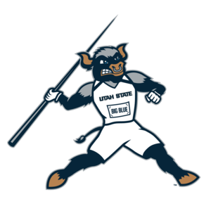 Big Blue Track and Field Utah State Sticker 3 In